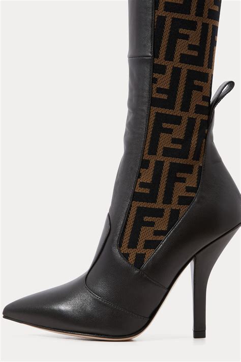 fendi black boots|Fendi high heel boots.